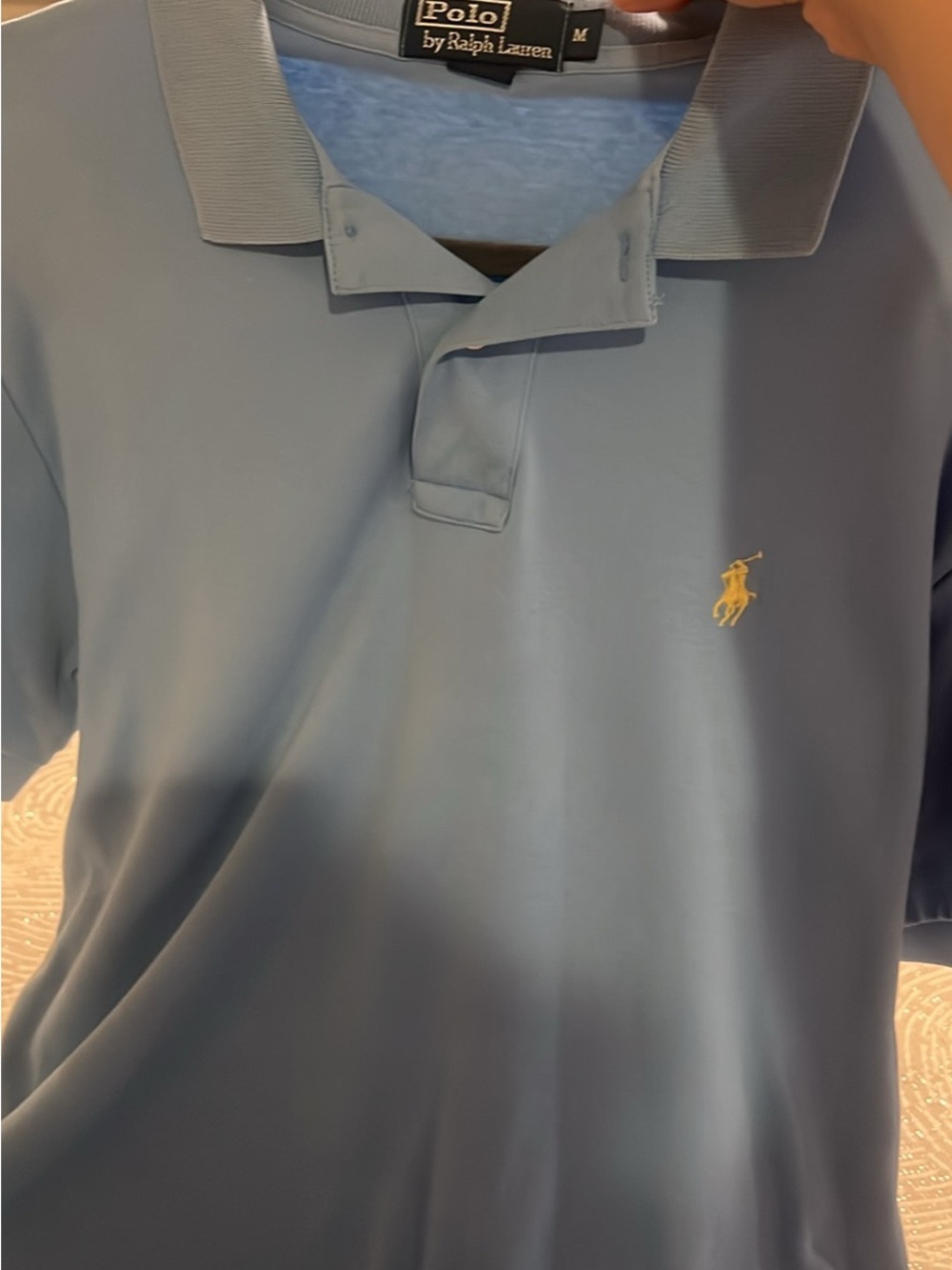 Polo by Ralph Lauren Men’s Sky Blue Polo with Yellow Pony